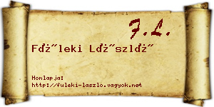 Füleki László névjegykártya