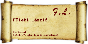 Füleki László névjegykártya