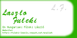 laszlo fuleki business card