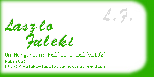 laszlo fuleki business card